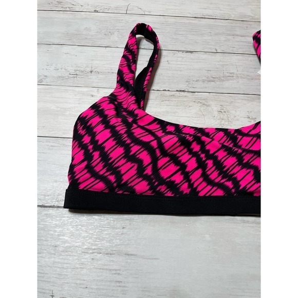 DKNY Women's Printed Square Neck Bikini Top Swimsuit Pink - Picture 4 of 8